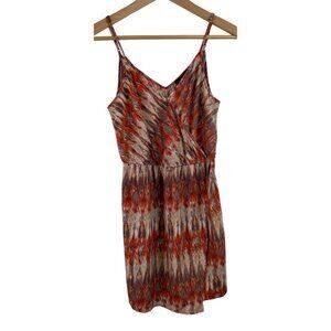 Forever 21 Womens Size Medium Orange V-neck Crossover Chest Mini Wrap Dress